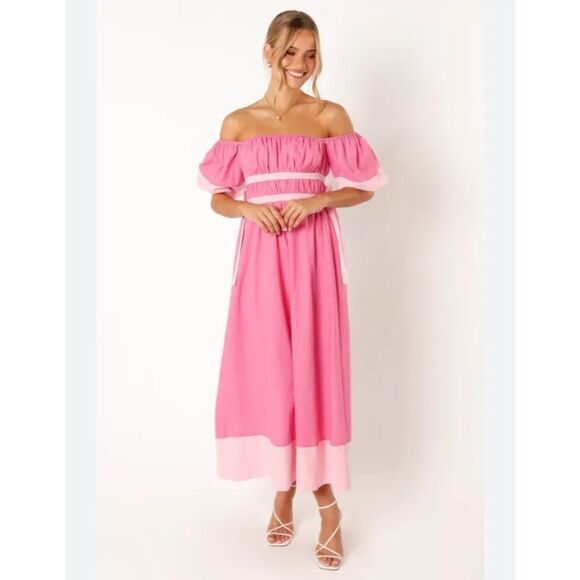 Petal & Pup Dresses & Skirts - Petal & Pup Tailor Off Shoulder Midi Dress New!